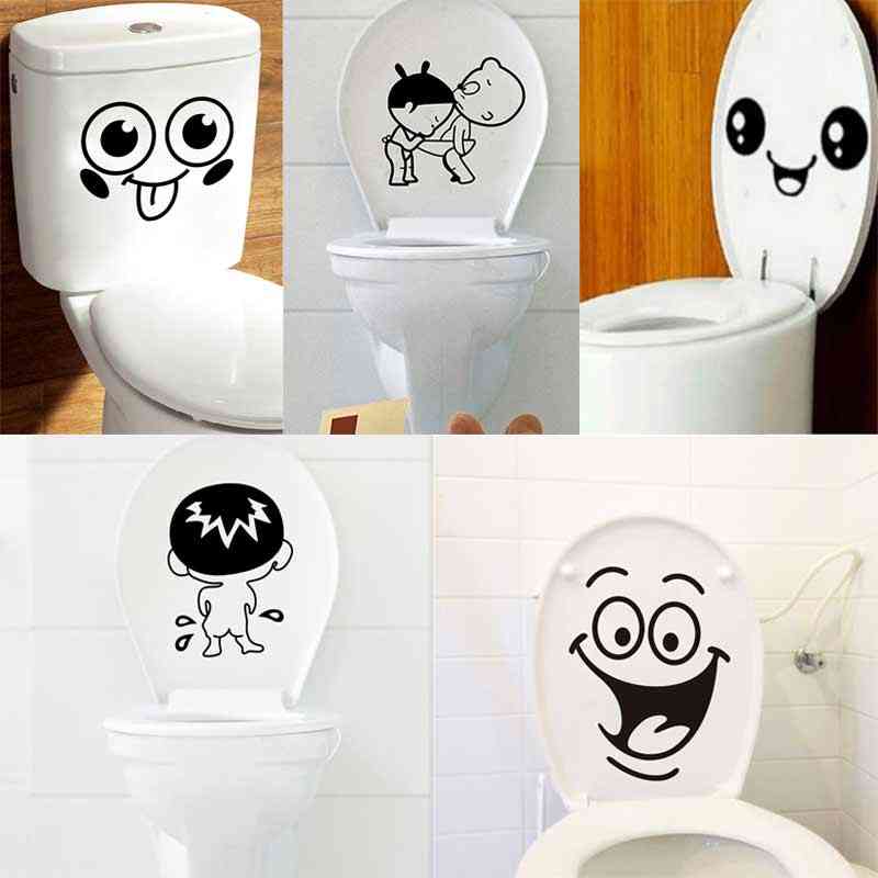 Bathroom Wall Stickers Cartoon Toilet Seat Home Decoration Waterproof Decals Decorative Art Murals Poster
