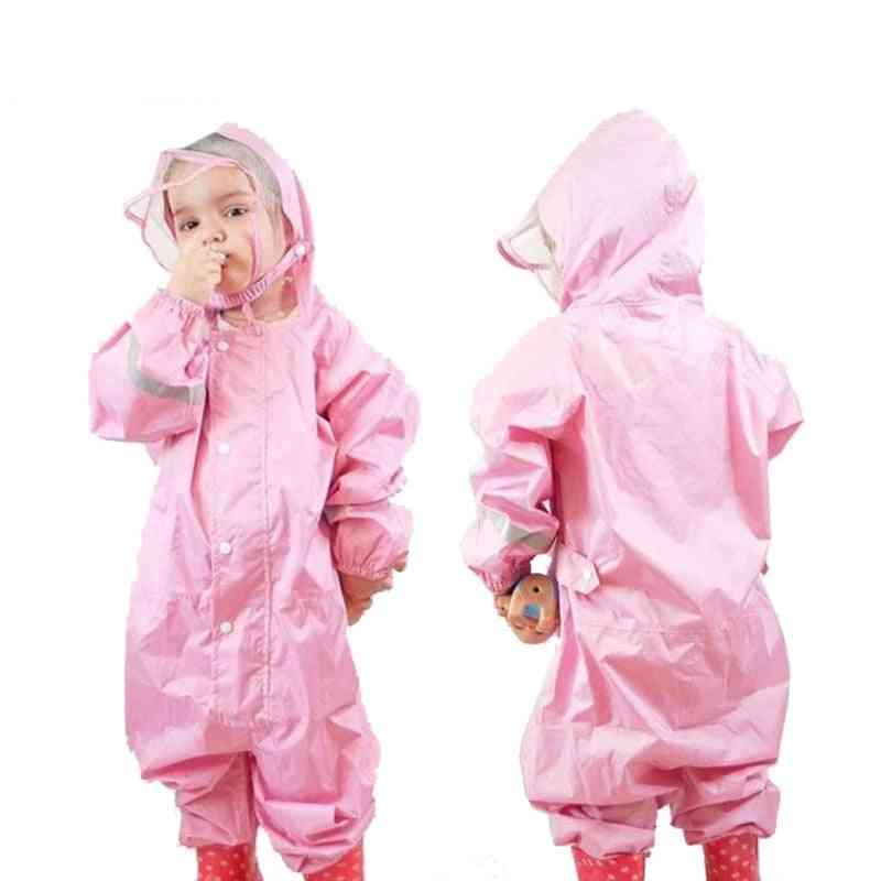 Fashionable Waterproof Jumpsuit Raincoat Hooded Cartoon Kids One-piece Gear Suit