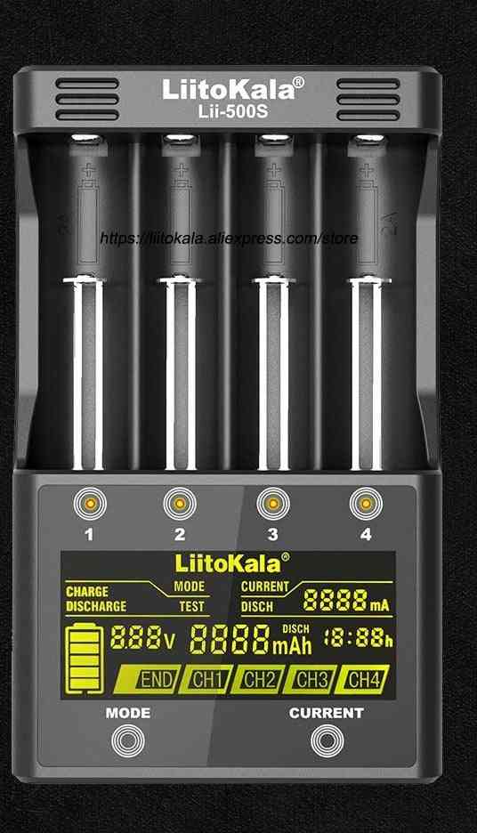 Liitokala lii-500 lii-pd4 lii-500s lcd, aa nimh litiumbatteriladdare