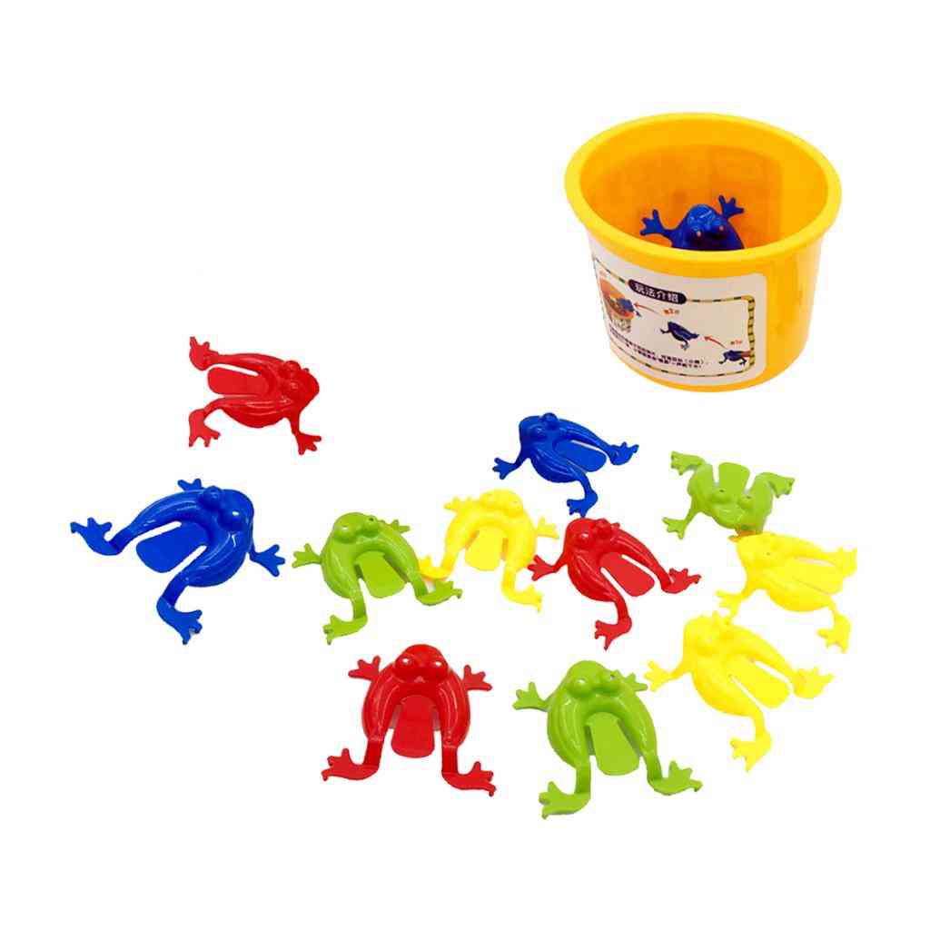 Assorted Jumping Frog With Bucket Game Party, Favors Toy