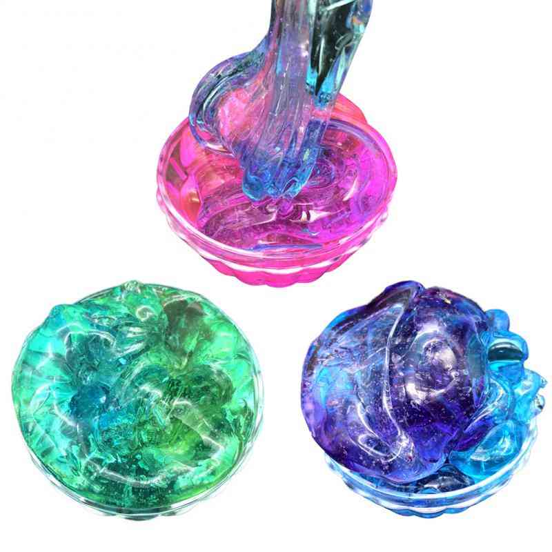 Gradient Crystal Jelly, Fluffy Slime Putty, Charms Slime, Slices Polymer
