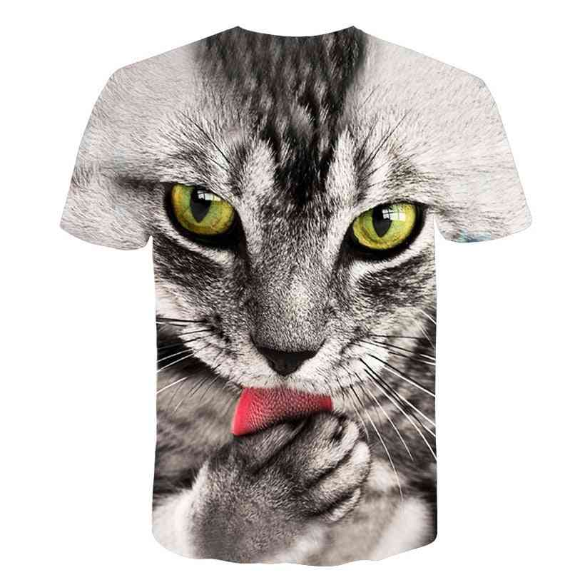 Boy Animal Print Cat T-shirt