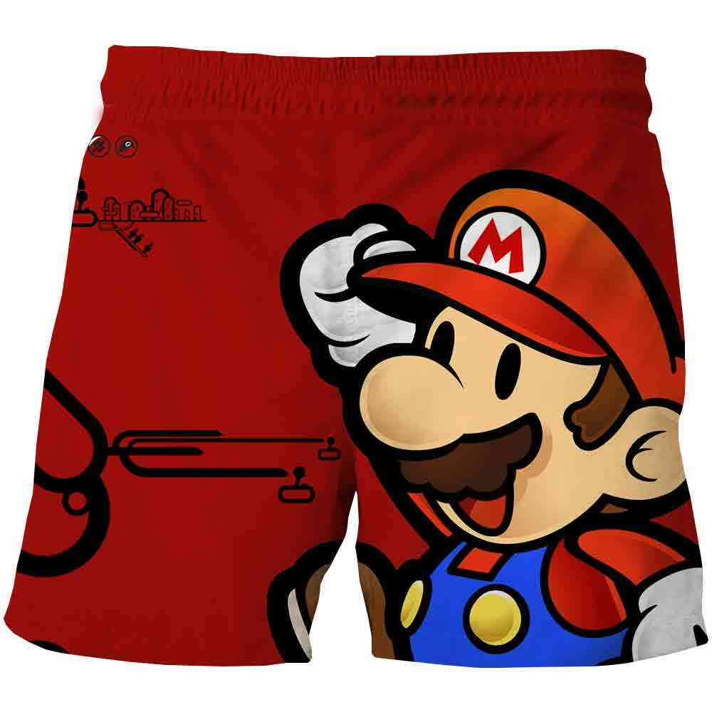 Funny 3d Mario Bro Cartoon Boys Summer Shorts (set-2)