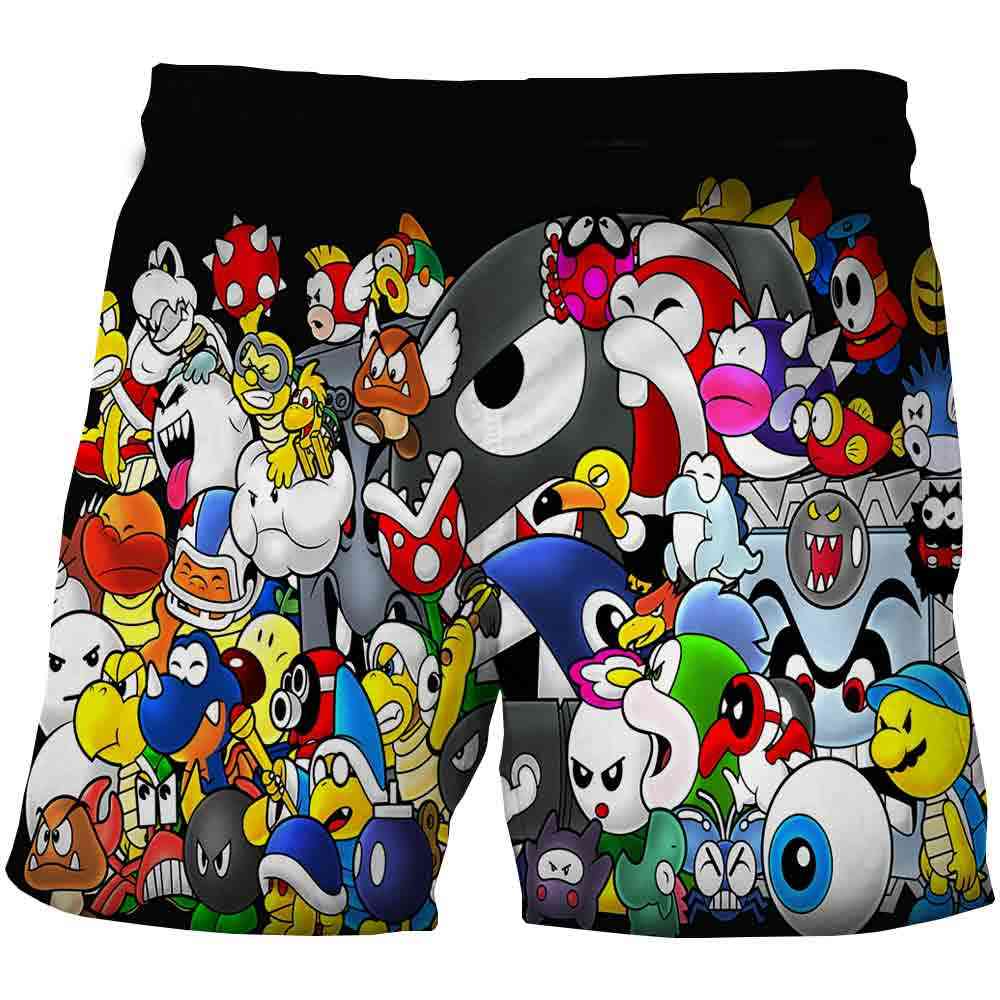 Funny 3d Mario Bro Cartoon Boys Summer Shorts (set-1)