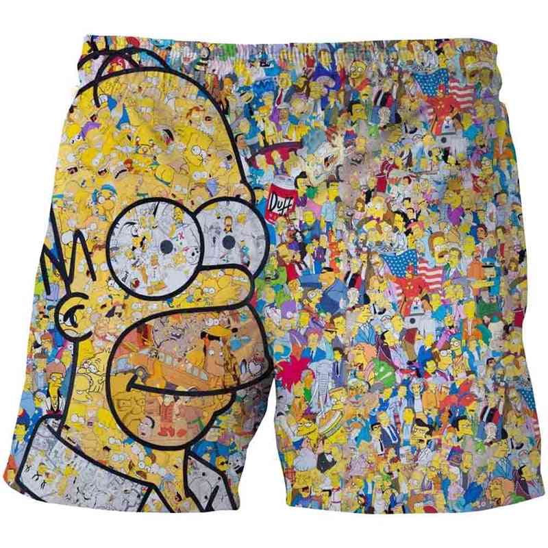 Funny Simpson Shorts Summer Teenagers Cartoon Pants