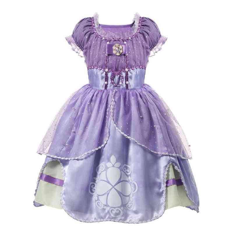 Prinsessa klänning, flicka elsa Anna klänning kostymer barn festklänningar
