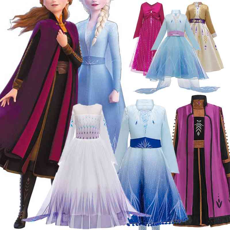 Poletne obleke za princeso anna elsa, ženski cosplay kostum (komplet 4)