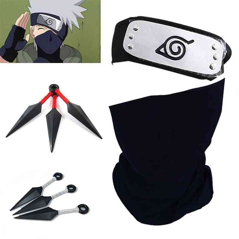 Rukavice, maska a čelenka anime příslušenství zbraň kunai notebook rekvizity hračka