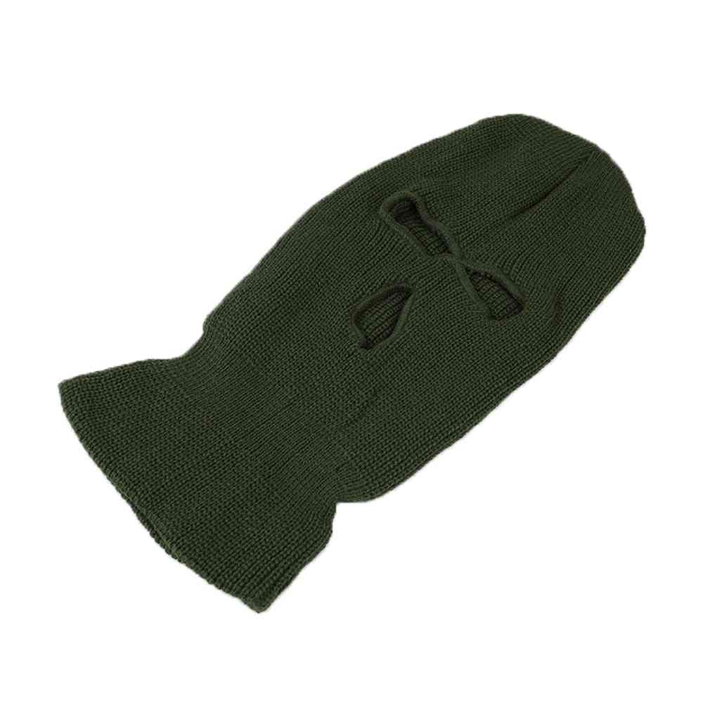 Masque de protection complet, bonnet en tricot à trois cagoules à 3 trous