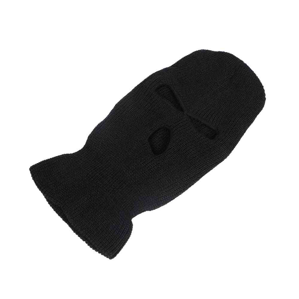 Masque de protection complet, bonnet en tricot à trois cagoules à 3 trous