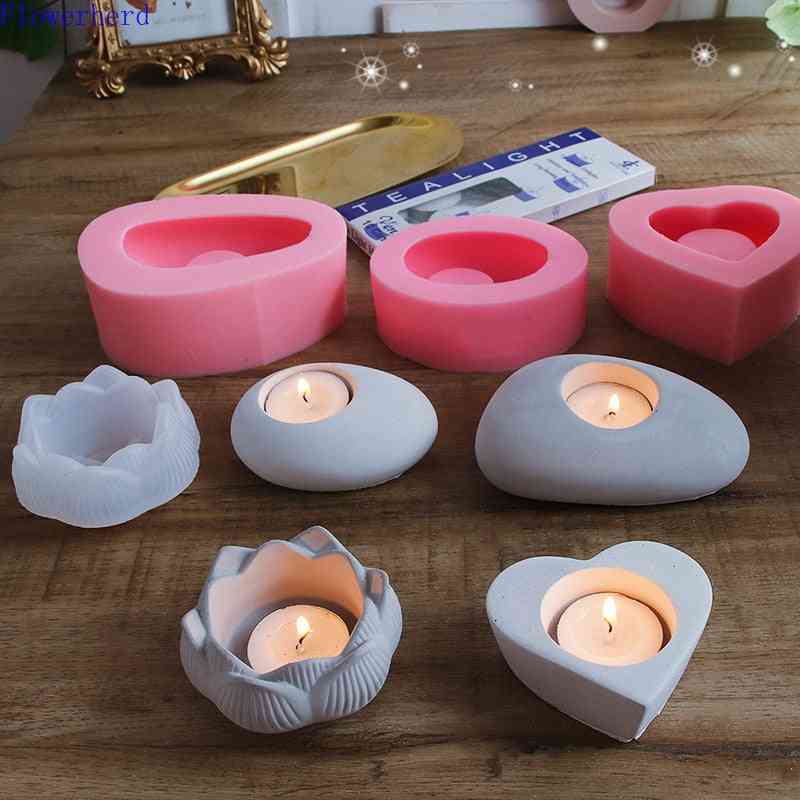 Handmade Diy Candle Mold Candlestick Cement Concrete Silicone Mold