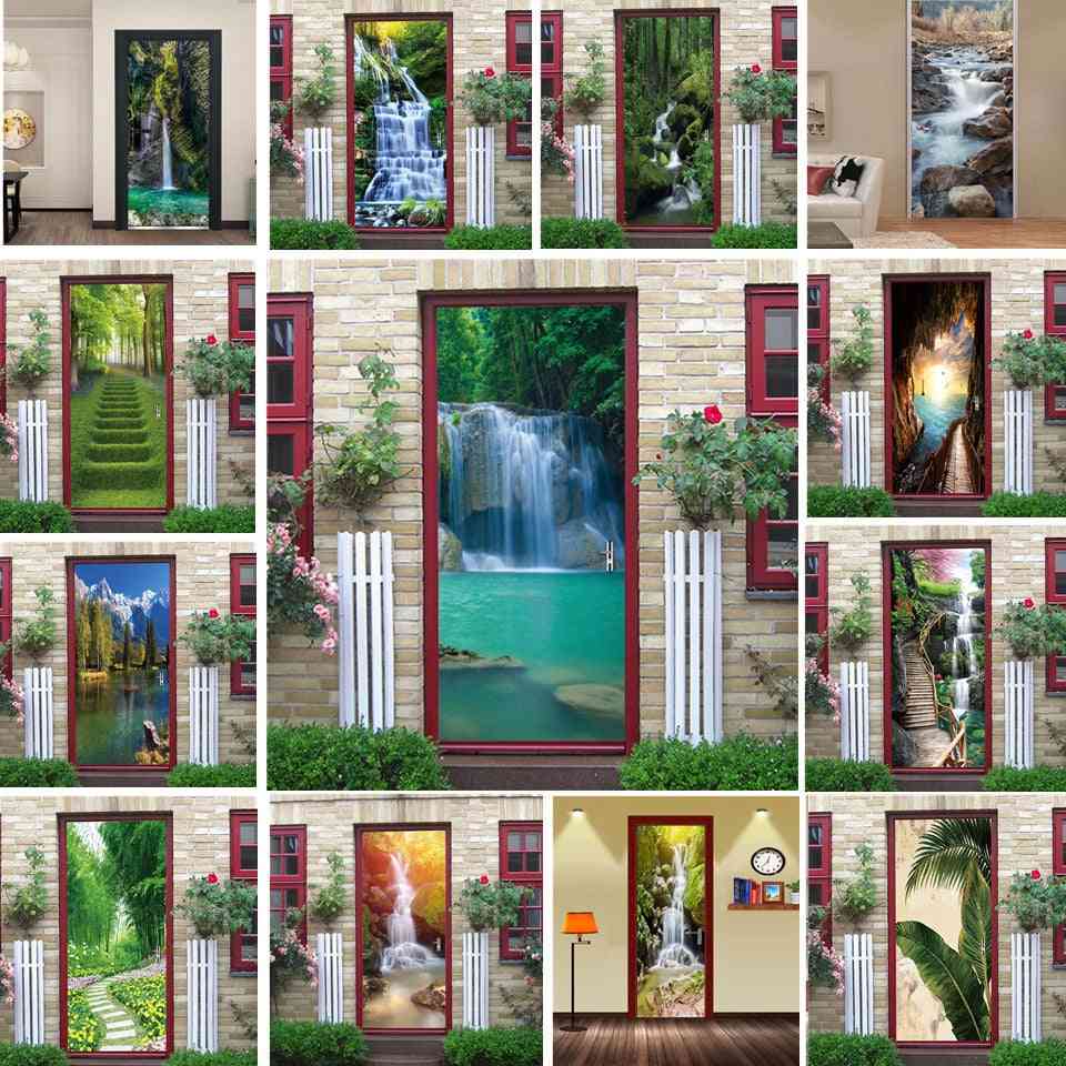 Natural Scenery Door Wallpaper ( Set 4)