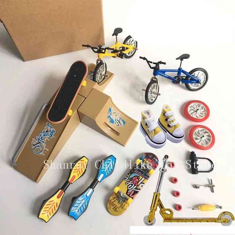 Mini Finger Skateboarding Fingerboard Bmx Bicycle Scooter Shoes Skate Boards