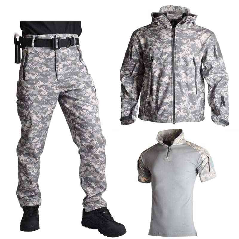 Shark Skin Soft Shell Jacket Pants Shirts Military Uniform Camouflage