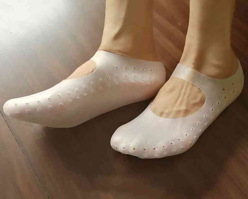 Silikonové popraskané nohy - ochrana pro péči o popraskanou pokožku, hydratační gel, nástroj na ponožky na patě