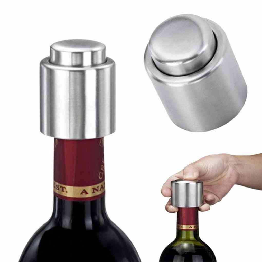 Stainless Steel Bottle Stopper Vacuum Red Wine Cap Sealer