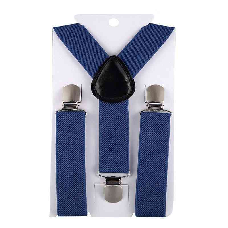 High Quality Elastic Leather Suspenders Baby Three Clips Braces