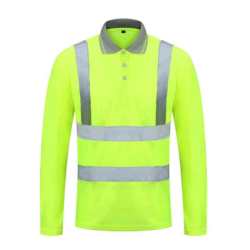 Unisex High Visibility Reflective Safety T-shirt Long Sleeve Workwear Construction Clothes