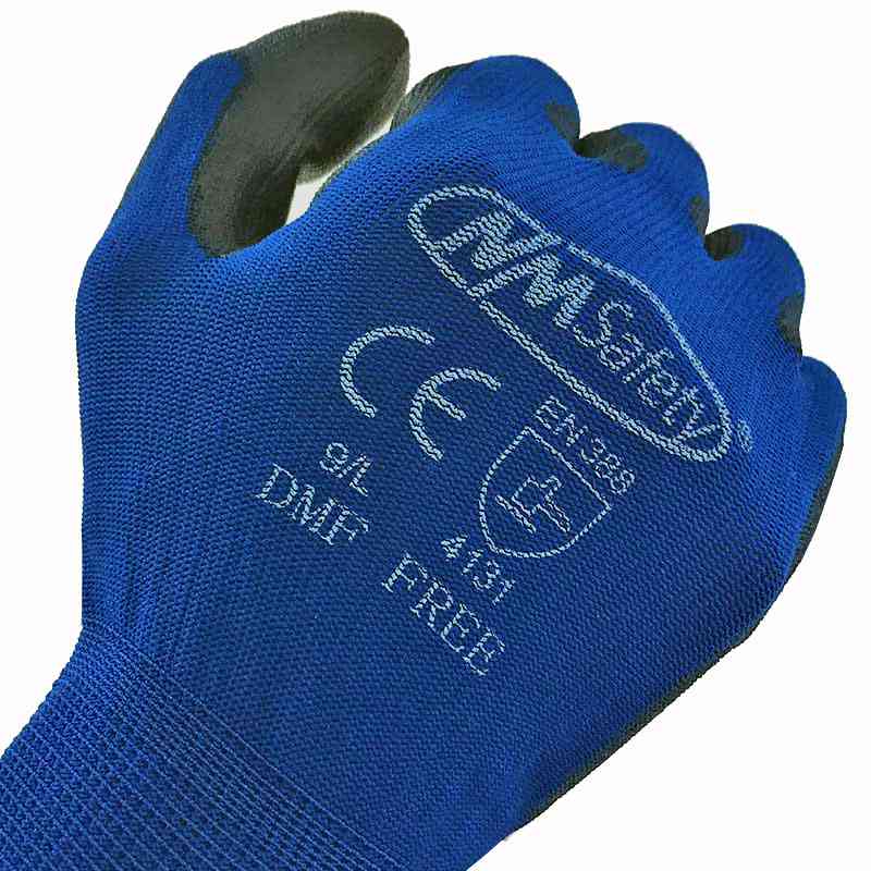 12 Pairs Work Gloves For Pu Palm Coating Safety Glove