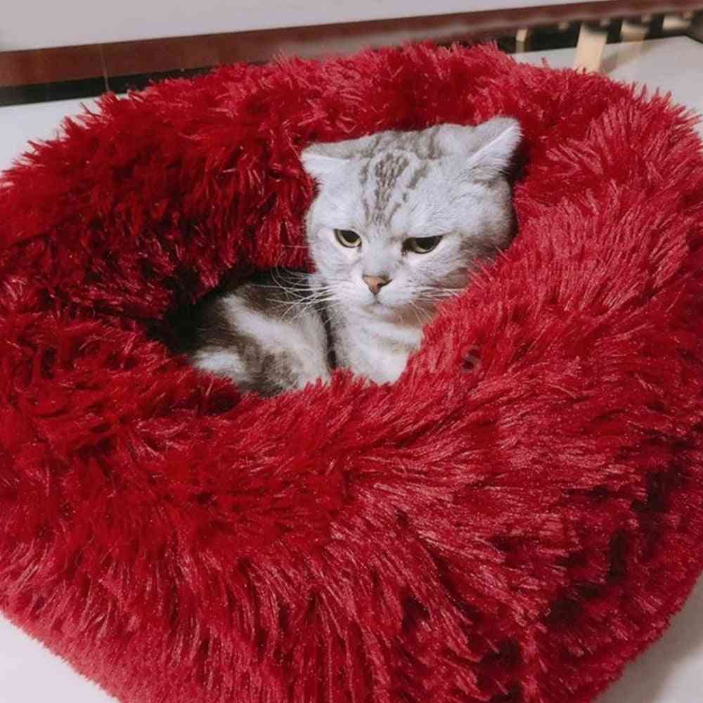 Lemmikkikoiran sänky, mukava donut-halaita pyöreä ultrapehmeä pestävä kissan tyyny