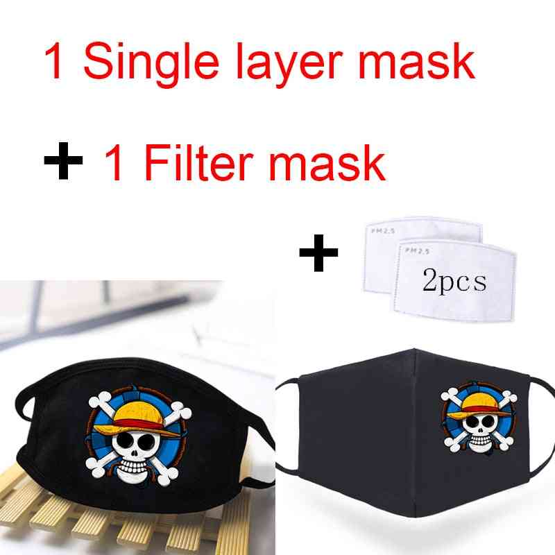 Masques imprimés en une seule pièce, lavables, masque facial, anti-poussière, coupe-vent, masque réutilisable