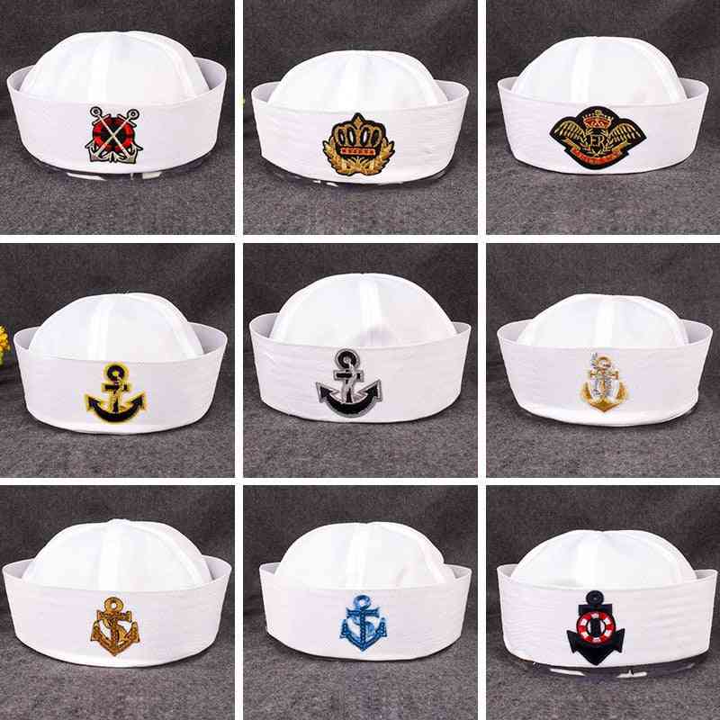 Militära hattar för vuxna, sjömän, kapten, marin keps, ankare sjöbåt, barn, fest cosplay, festival