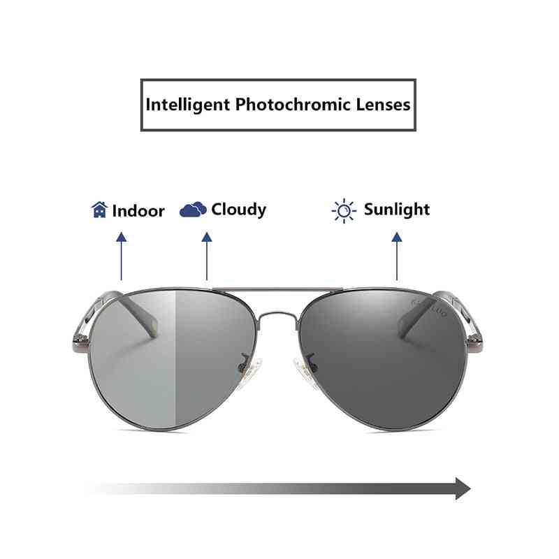 Polarized Sunglasses, Men For Driving Day, Night Vision, Goggles, Photochromic Pilot Glasses