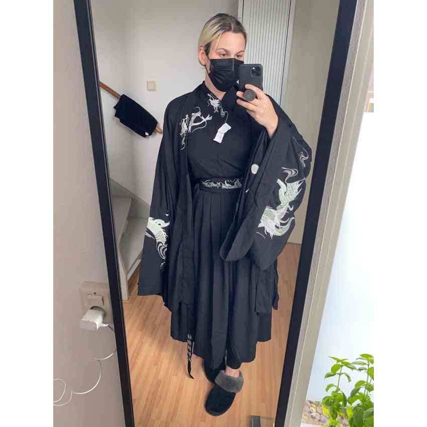 Dragon Embroidery- Samurai Costume Cosplay, Cardigan Yukata, Halloween Dress