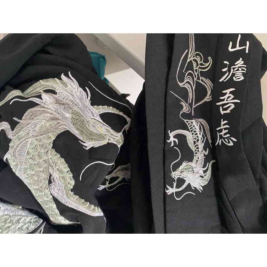 Dragon Embroidery- Samurai Costume Cosplay, Cardigan Yukata, Halloween Dress