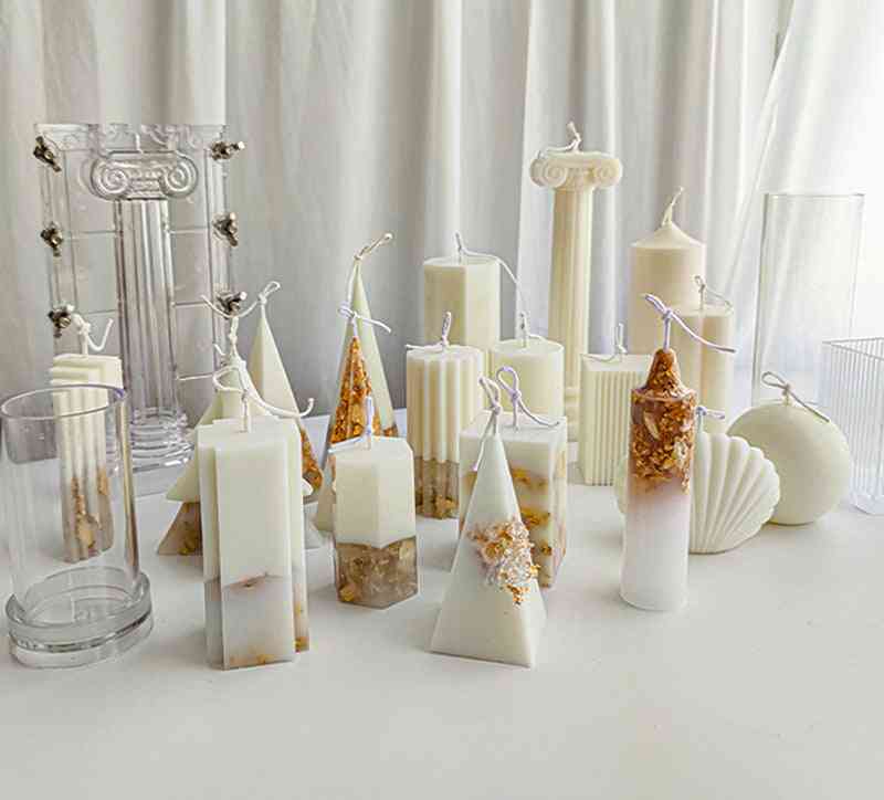 Acrylic Plastic- Columnar Aromatherapy, Ice Flower, Candle Making Molds