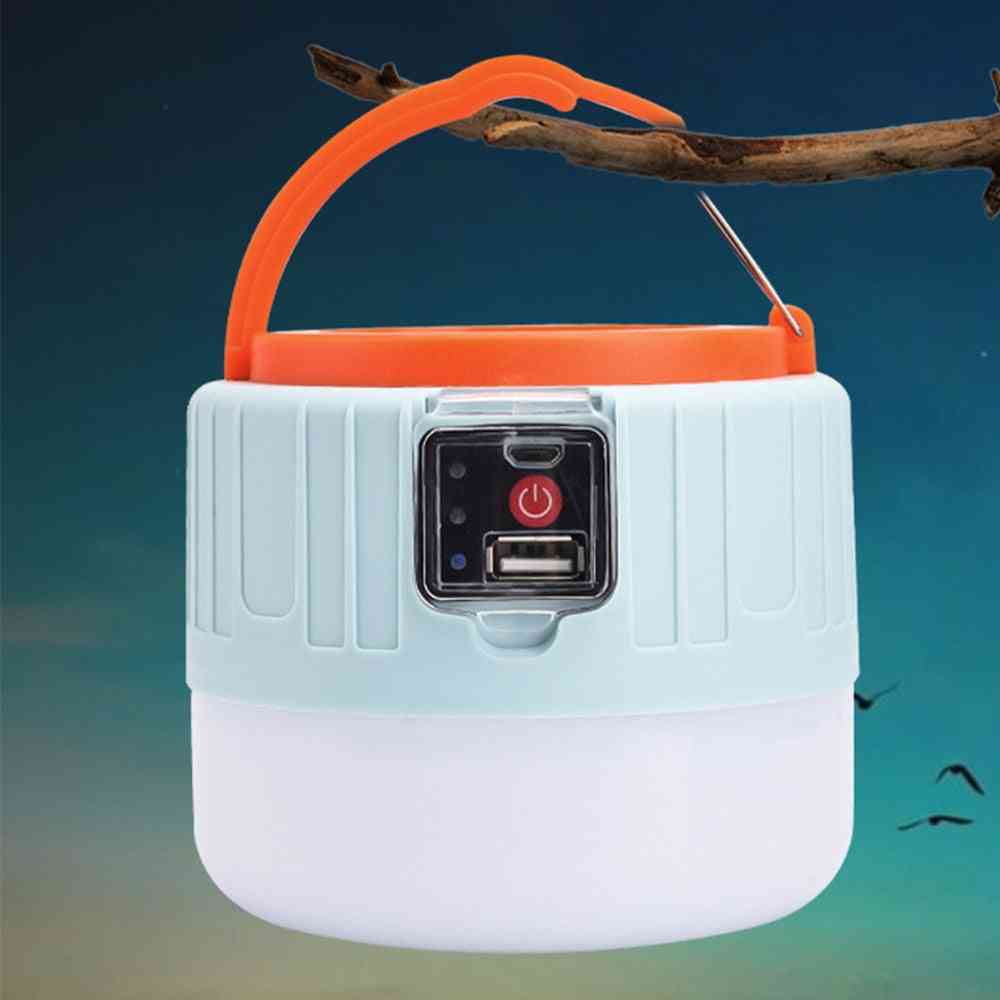 Solar Led Camping Light Bulb For Outdoor, Usb Rechargeable, Tent Lamp, Portable Lanterns, Emergency Lights For Bbq Hiking