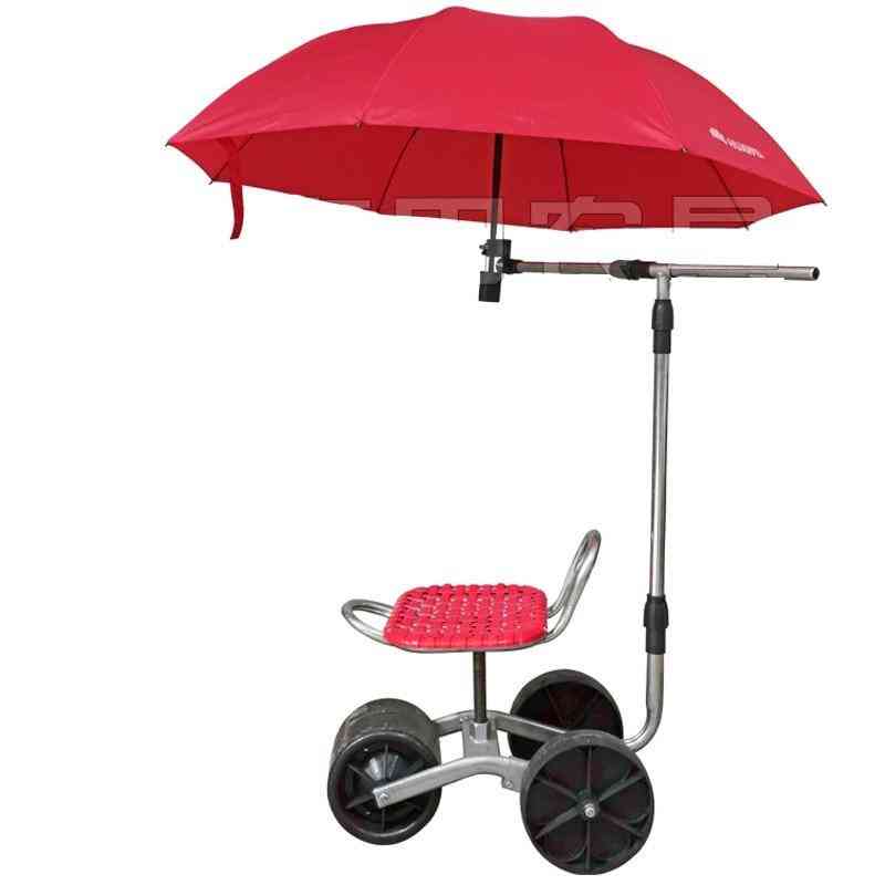 Garden Cart Tool And Umbrella Stand Iron Moving Work Chair