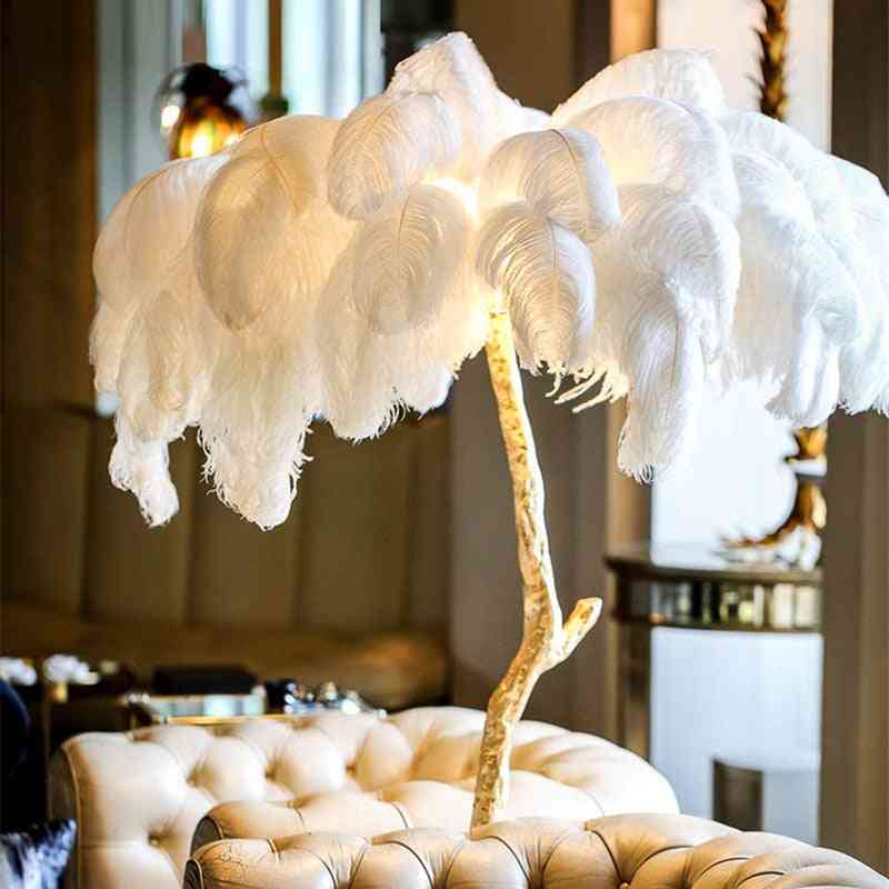 Nordic Decoration Home Ostrich Feather Floor Lamp