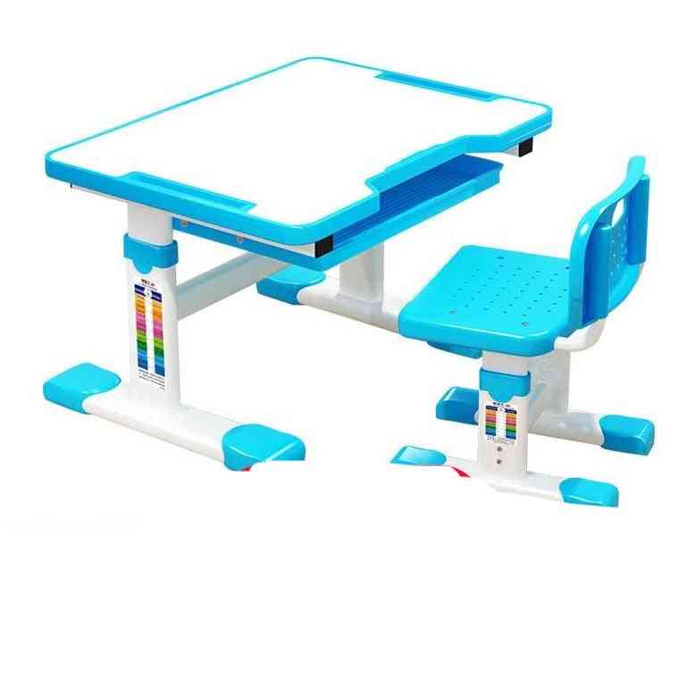 Children's Study Table, Liftable Adjustment Writing Desk And Chair Set