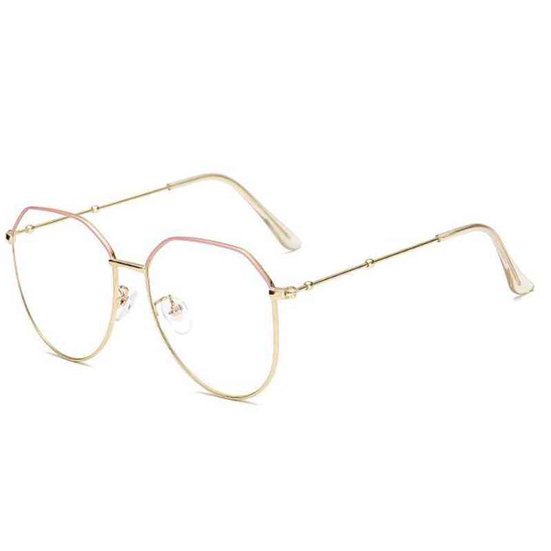 Metall oregelbunden, polygon glasögon, närsynthet recept, glasögon glasögon set-4