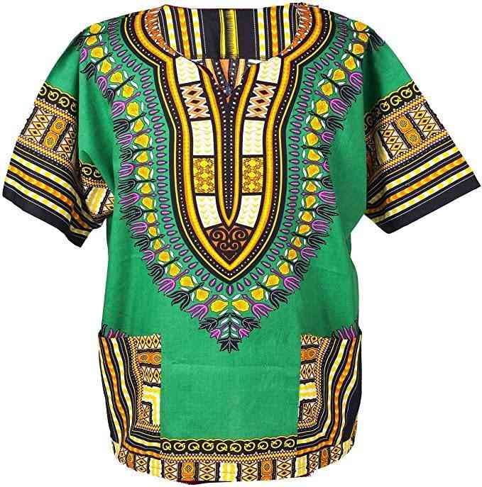 Green African Dashiki- Traditional Shirt