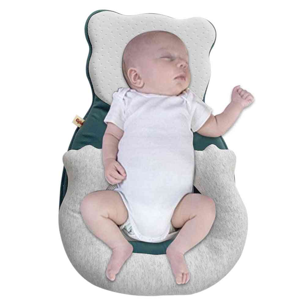 Cartoon Baby Head Shaping Pillow Portable Crib