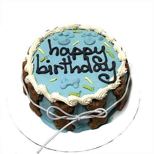 Shelf Stable, Blue Birthday Cake For Pet Dogs