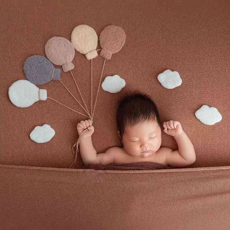 Decorazioni per palloncini/nuvole in feltro di lana per bambini, oggetti di scena per la fotografia neonatale, accessori per riprese fotografiche per bambini