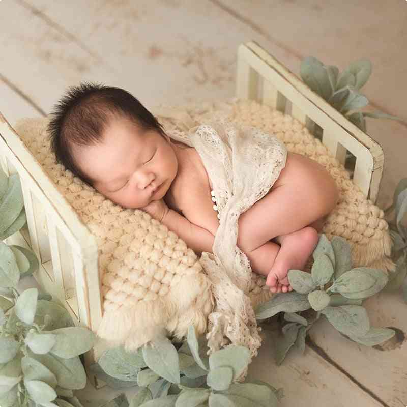 Baby Photography Background Boy Wooden Detachable Vintage Bed