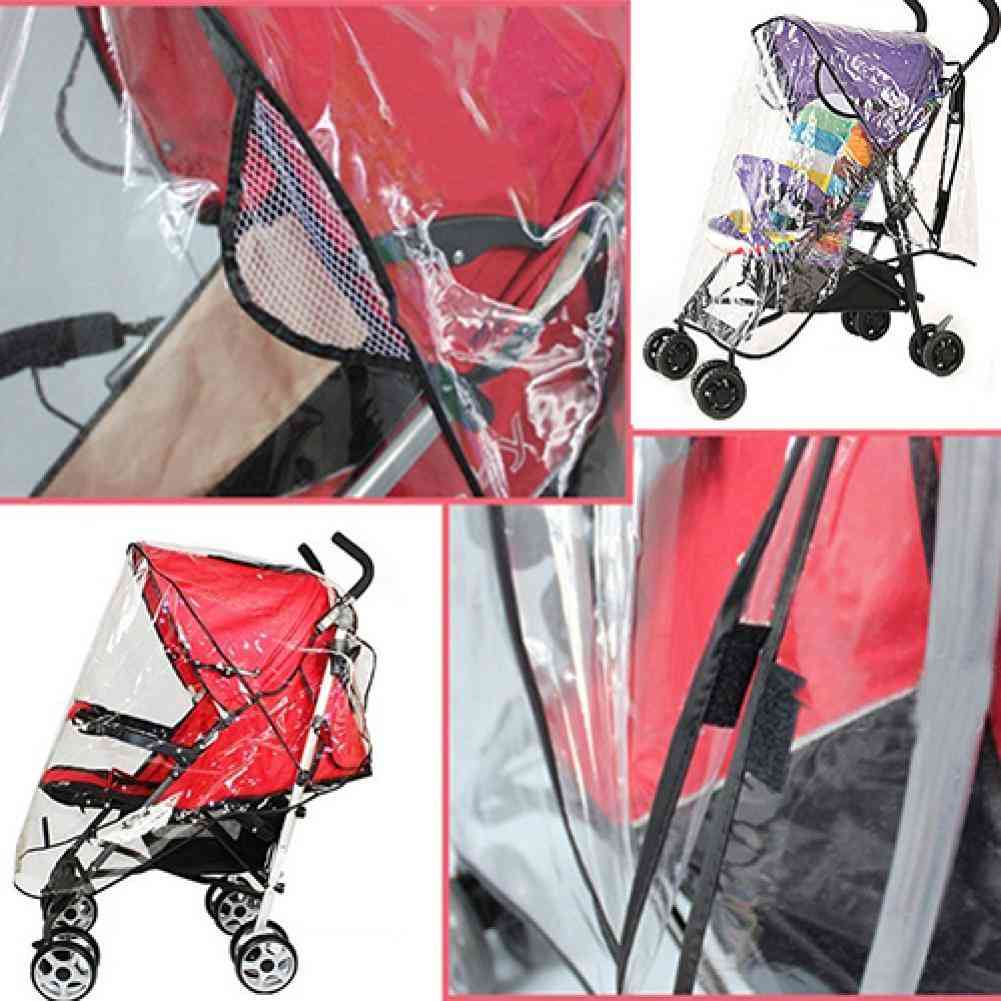 Waterproof- Transparent Wind Dust Shield, Zipper Pushchairs Raincoat For Baby Strollers