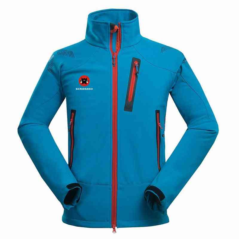 Winter Outdoor Male Soft Shell Windbreaker Jacket, Waterproof Thermal Mountain Climbing Sports Anti-uv Fleece