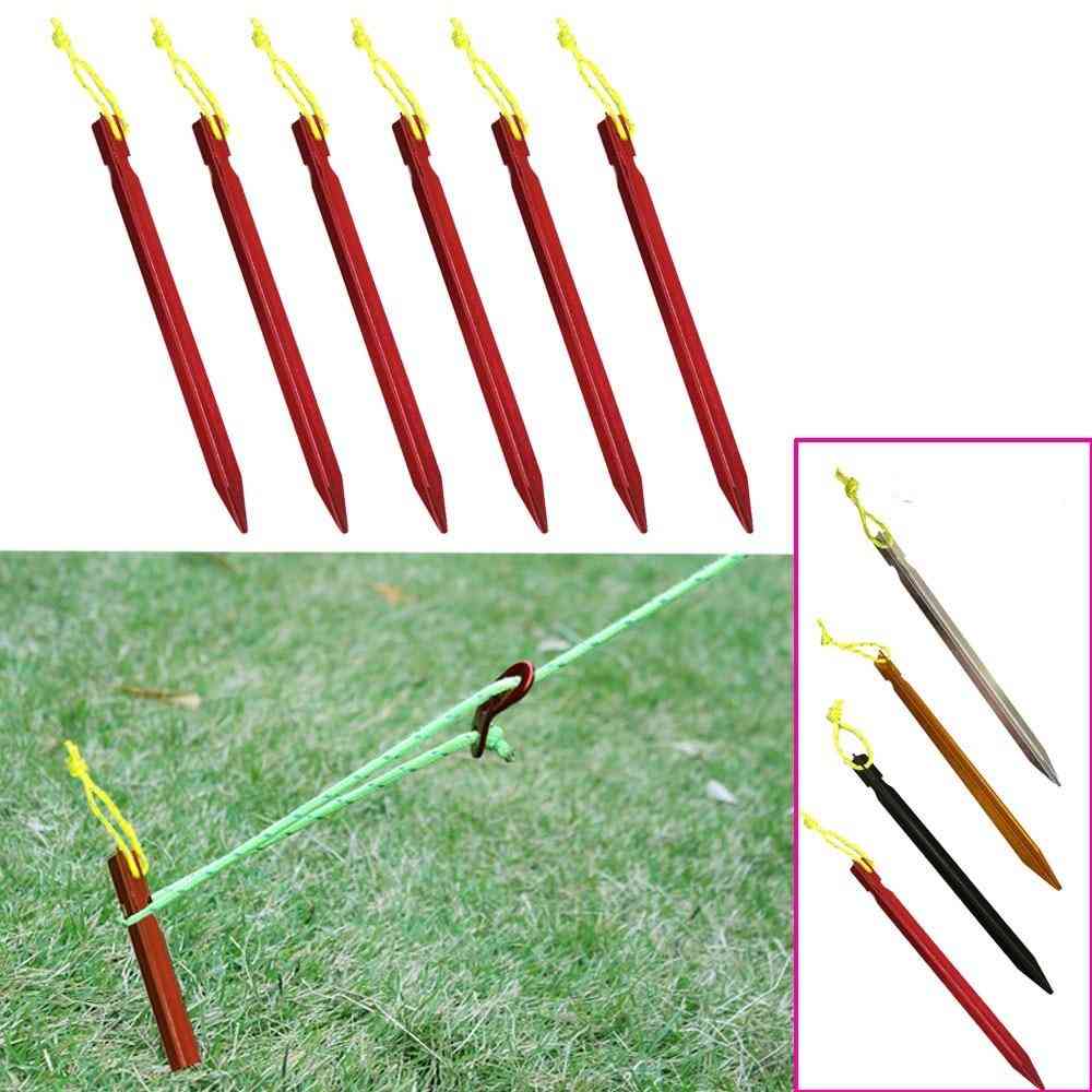 Aluminument Tent Pegs Nails With Rope Stake, Camping, Hiking Equipment