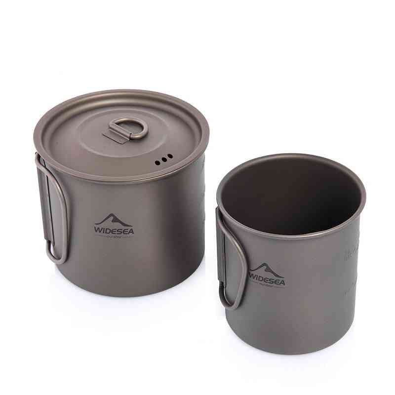 Titanium Mug, Cup Tableware Utensils- Outdoor Kitchen, Cooking Set