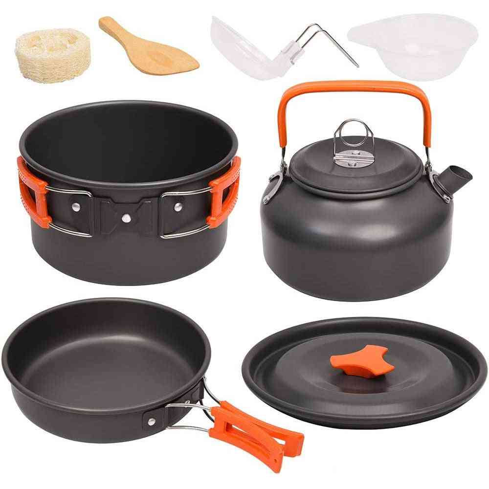Outdoor Aluminum Cooking Set- Water Kettle, Pan Pot, Cookware Kit