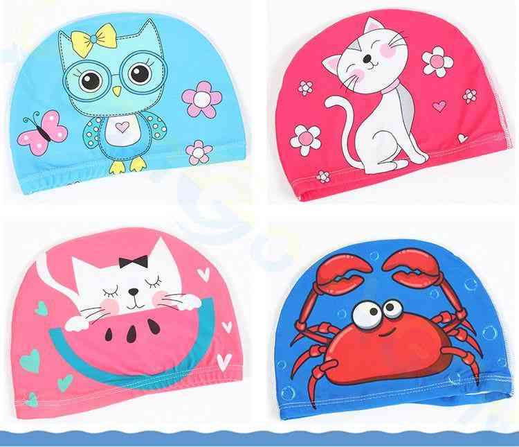 Kids Swimming Cute Cartoon Fabric  Hats Caps