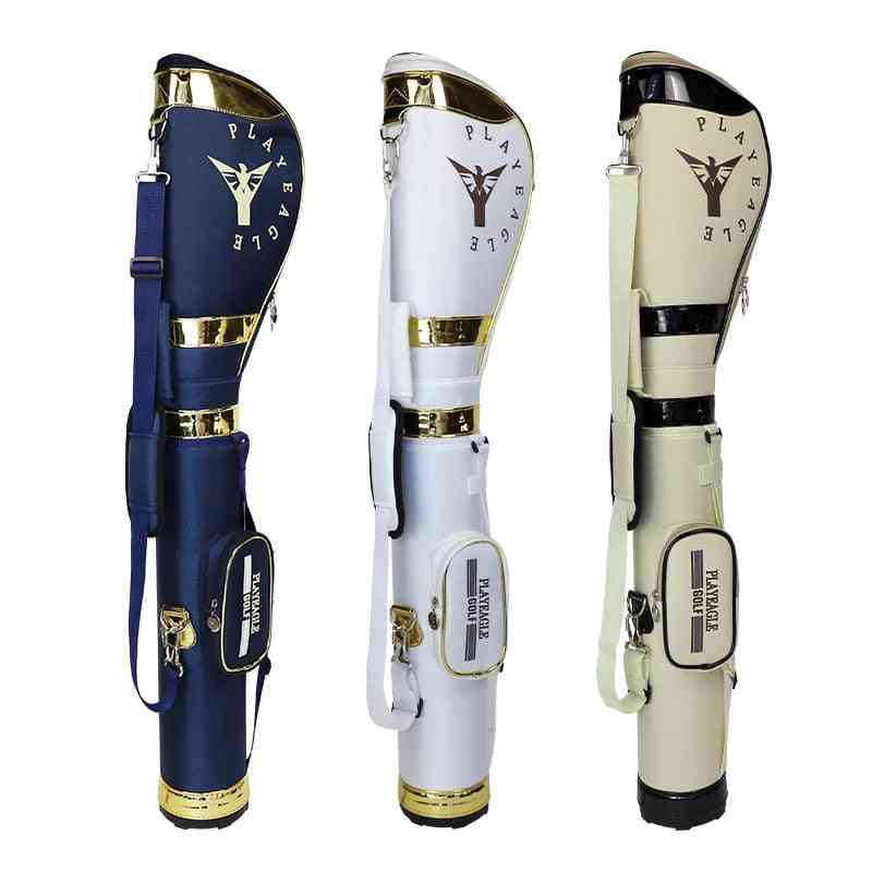Taška na golfové zbrane obsahuje súpravu polovičných palíc, elastický strečový vak a stojan