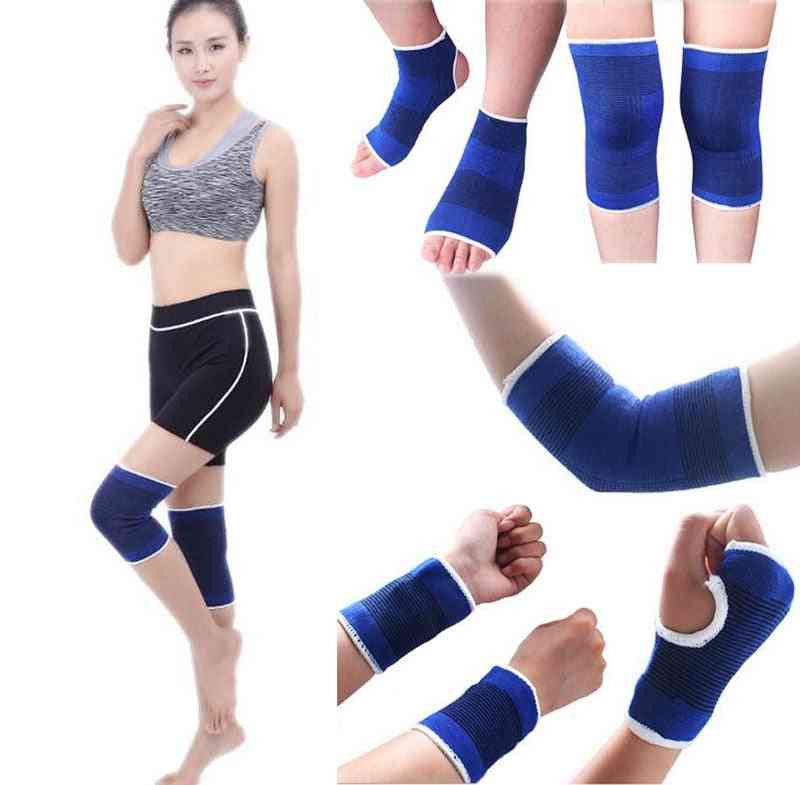 2pcs Elastic Sport Protection Band Elbow Knee Pads Fitness Gym Wristband Sleeve Elasticated Bandage Pad Ankle Brace Support Band