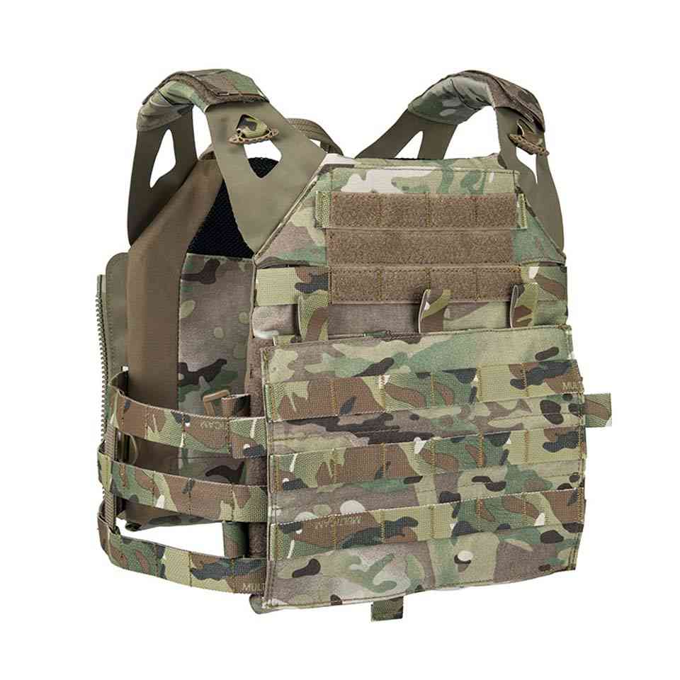 Tactical Vest, Multicam Jump Plate Carrier, Fit Zipper Pouch
