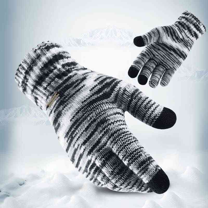 Módny dotykový displej zimné teplé pletené bežecké rukavice/dámske